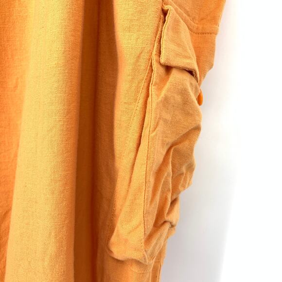 Lucy & Yak Larson Joggers Rumi Trousers Womens Plus Sz 24 Orange Cotton Linen - Picture 6 of 8
